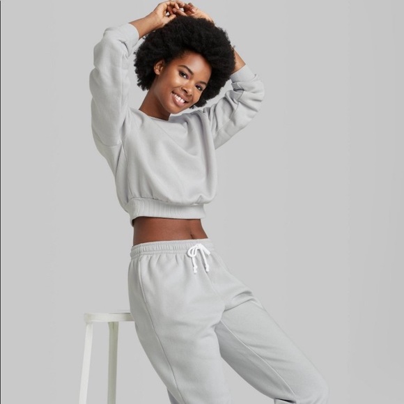 wild fable | Tops | Wild Fable Womans Sweatshirt Light Grey Cropped Target  Nwt | Poshmark